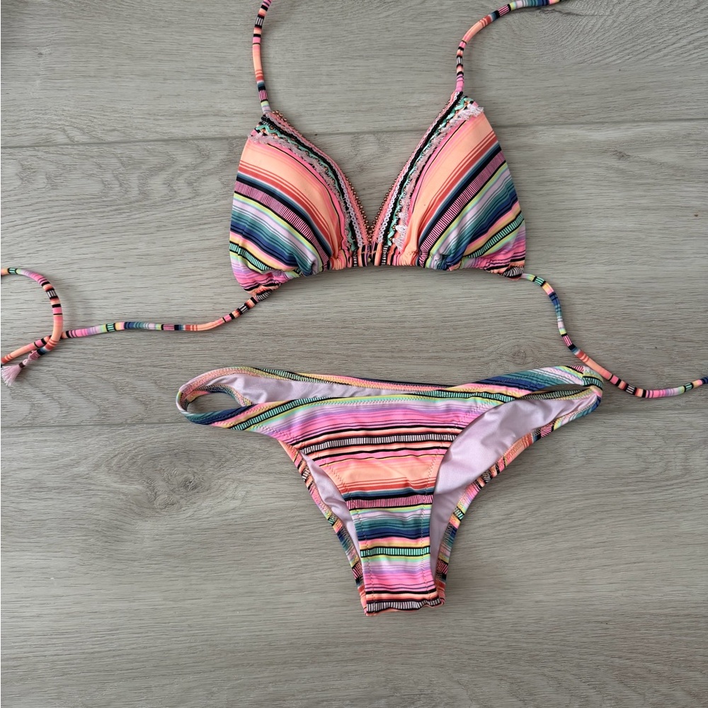 Victoria's Secret Multicolor Striped Bikini